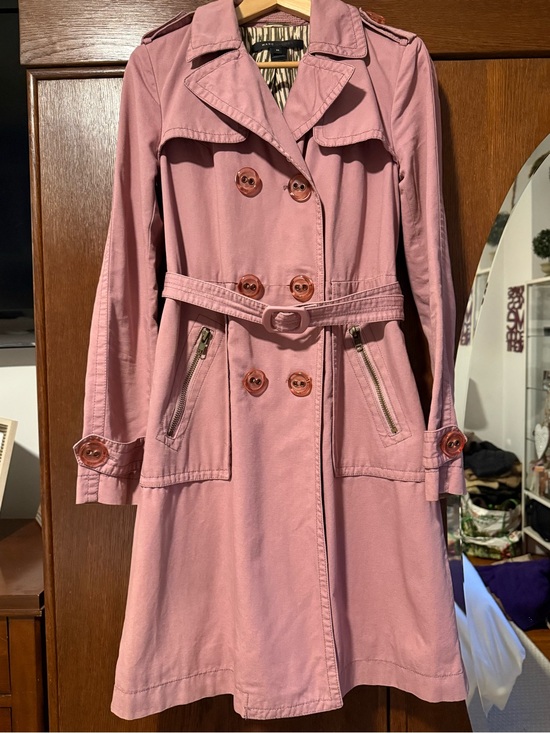 Marc Jacobs Jackets & Blazers - Marc Jacobs Rose Pink Double-Breasted Trench Coat with Belt